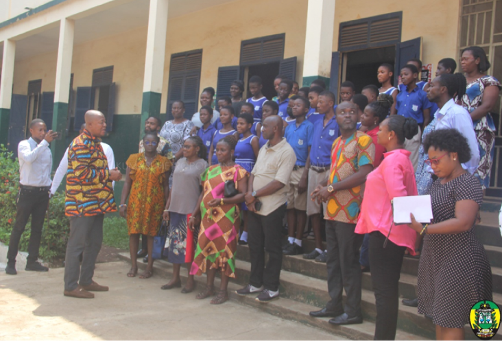PRESENTATION OF SCHOOL DESKS TO THE ADUM PRESBYTERIAN JUNIOR HIGH SCHOOL.